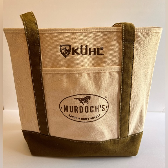 Kuhl Murdoch's Ranch Cotton Canvas Tote Bag Outdoor Teacher Work School Travel - Picture 1 of 7